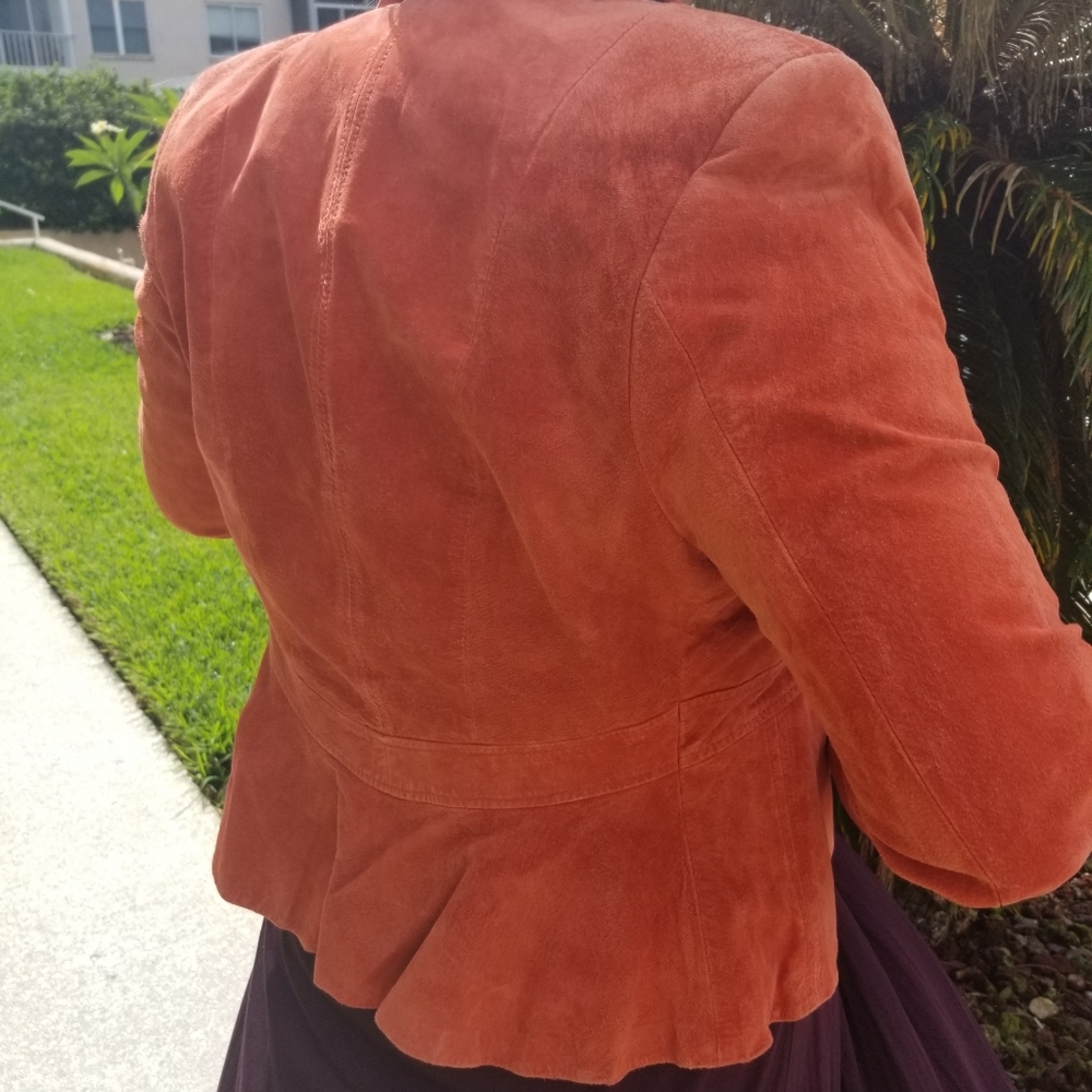 Suede Leather Jacket Two Button Closure. - image 2